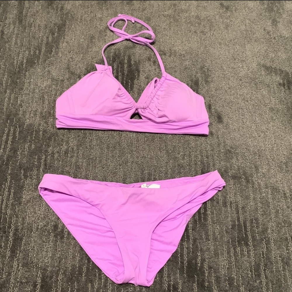 Becca bikini top and bottom set purple lilac size small